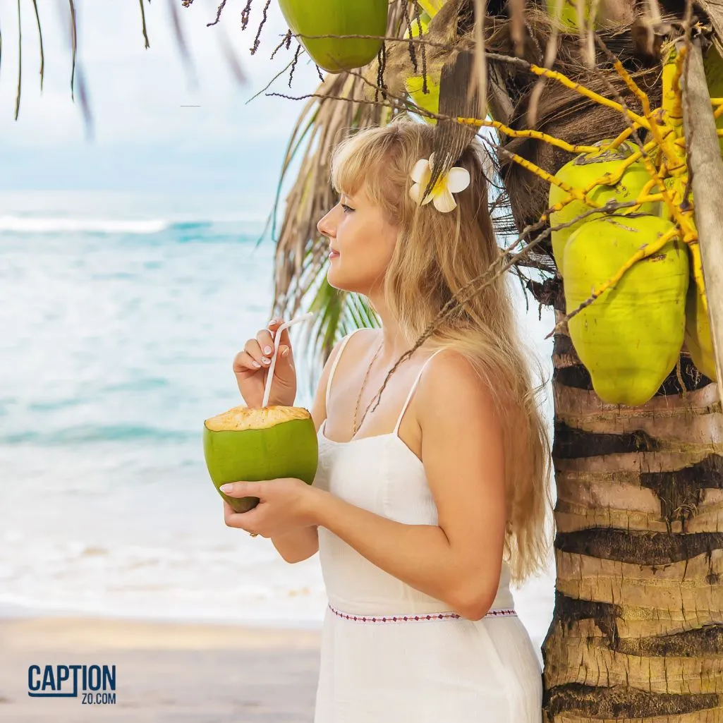 Beach Days Are Best Spent With A Coconut